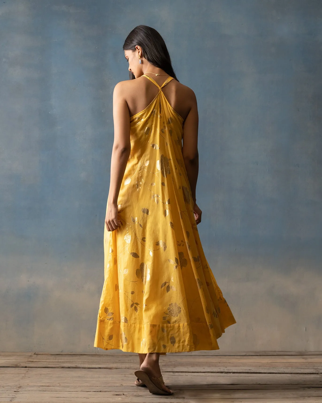 Akira Twist Back Dress - Yellow