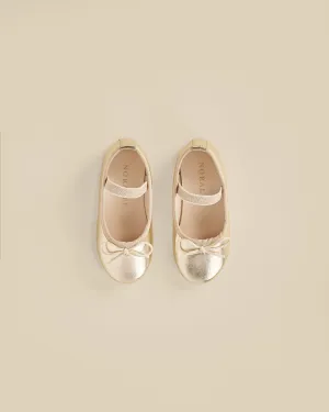 Ballet Flats || Metallic Ecru