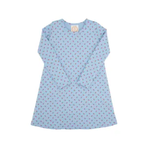 Long Sleeve Polly Play Dress, Barrington Blue/Midway Micro Floral