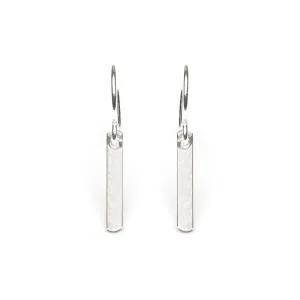 Silver Short Bar Earrings