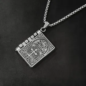 Silver Titanium Steel Bible Necklace - Foldable