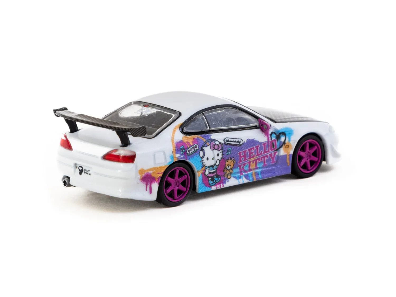 Tarmac Works 1/64 VERTEX Nissan Silvia (S15) Hello Kitty Drift Car - IDE Special Edition - GLOBAL64